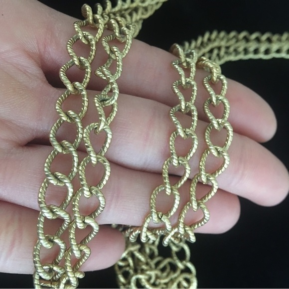 Vintage Napier Long Gold Tone Sweater Chain Necklace - Picture 3 of 5